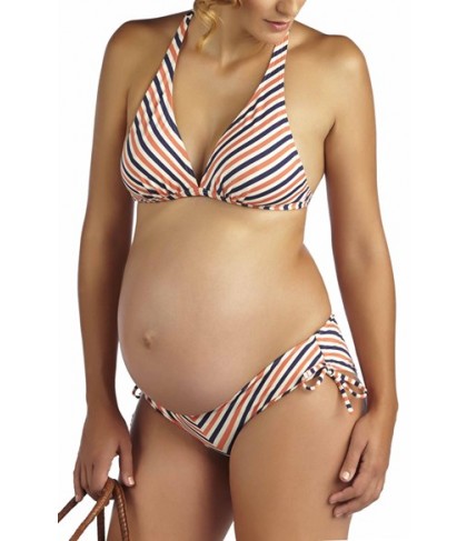 Pez D'Or 'Mykonos' Chevron Stripe Maternity Bikini  - Orange