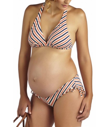 Pez D'Or 'Mykonos' Chevron Stripe Maternity Bikini - Orange