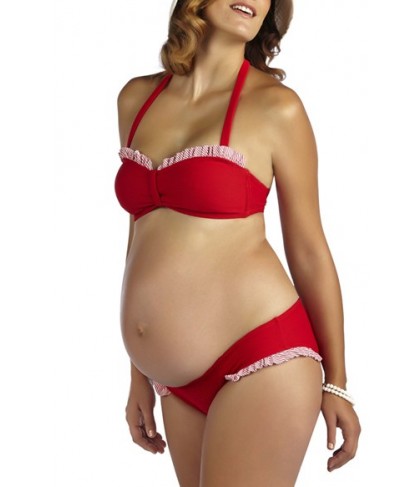 Pez D'Or 'Montego Bay' Ruffle Maternity Bikini  - Red