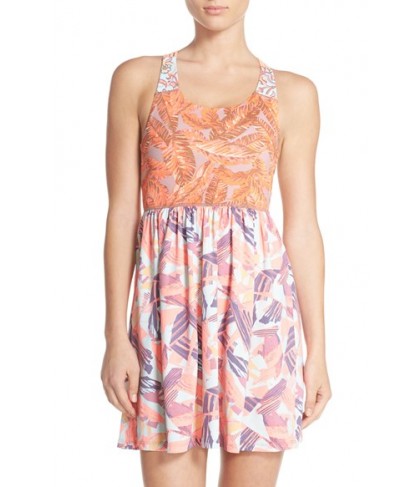 Maaji 'Amber Palms' Strappy Back Cover-Up Dress  - Coral