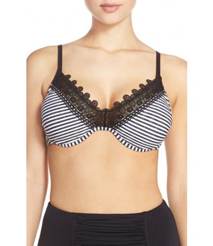 Seafolly Riviera Full Bust Underwire Bikini Top  US /  AU - Black