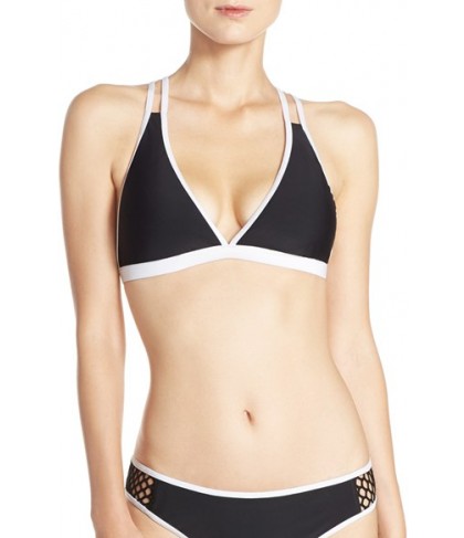 Zella Mesh Racerback Bikini Top  - Black