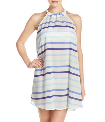 Kate Spade New York Stripe Cotton Cover-Up Dress /Large - Blue