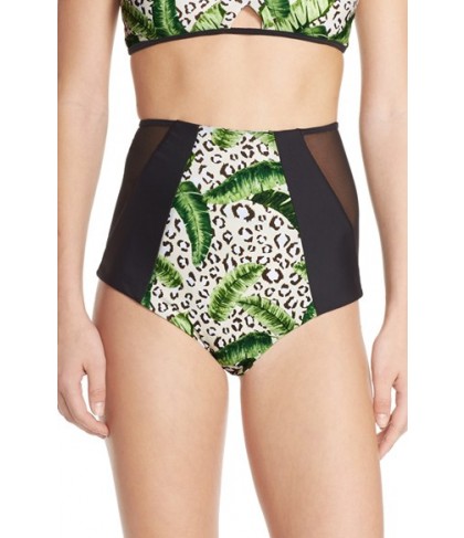 Issa De' Mar 'Harper' Reversible High Waist Bikini Bottoms  - Green