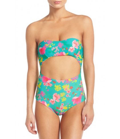 Lolli Swim Cutout One-Piece Swimsuit  - Green