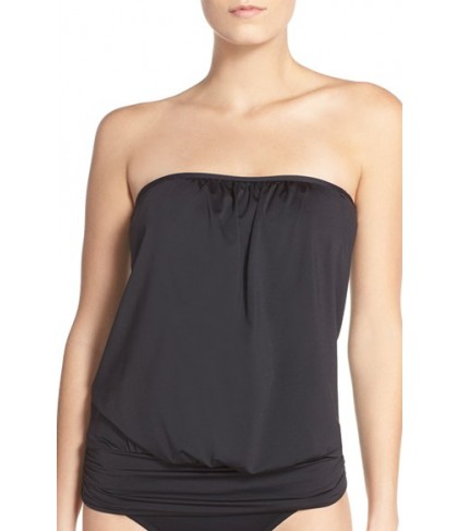 Tommy Bahama Bandini Blouson Tankini Top  - Black