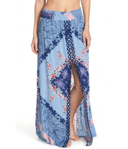 Green Dragon Cover-Up Maxi Skirt  - Blue