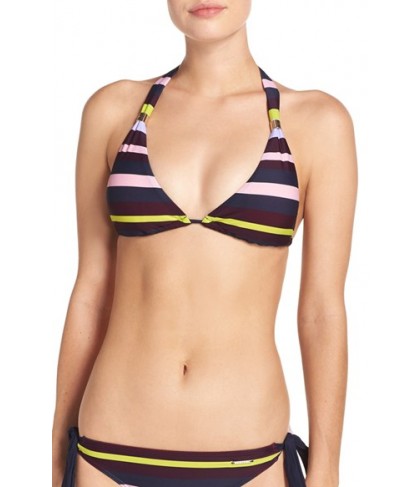 Ted Baker London 'Modern Stripe' Halter Bikini Top - Blue