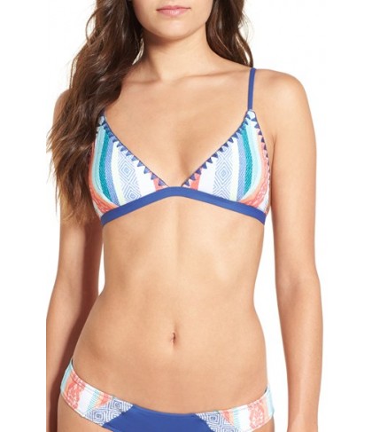Rip Curl Sun Stripe Triangle Bikini Top  - Blue