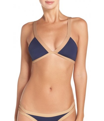 L Space 'Farrah' Colorblock Bikini Top  - Blue