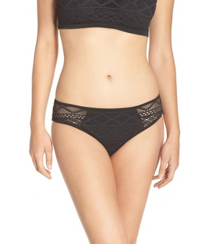 Freya 'Sundance' Crochet Hipster Bikini Bottoms  - Black