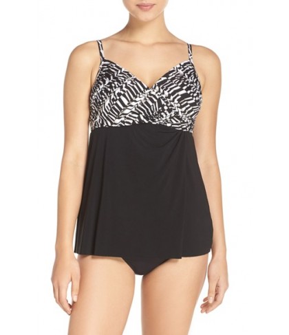 Miraclesuit 'Between The Pleats' Underwire Tankini Top  - Black