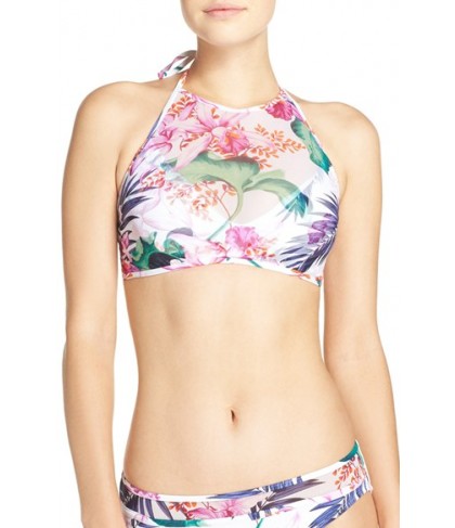 Tommy Bahama 'Orchid Canopy' High Neck Halter Bikini Top