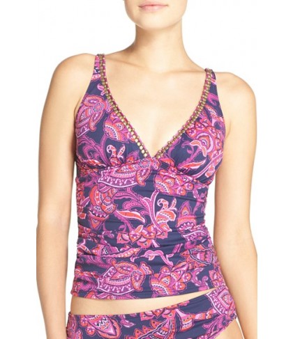 Tommy Bahama 'Jacobean' Beaded Neck Tankini Top