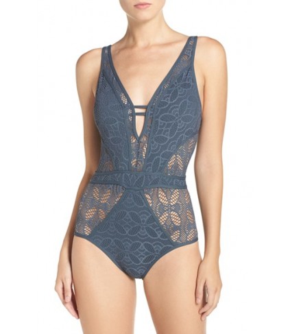 Becca Show & Tell One-Piece Swimsuit  - Grey