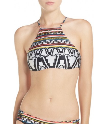 Becca 'Primitive Journey' High Neck Bikini Top  - Black