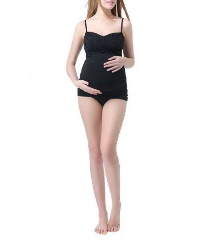 Kimi And Kai 'Jessica' Maternity Two-Piece Tankini Swimsuit  - Black