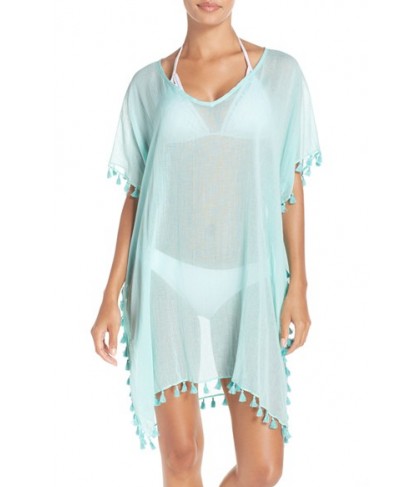 Seafolly 'Amnesia' Cotton Gauze Cover-Up Caftan Size One Size - Green