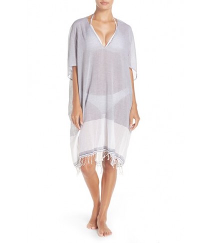 Caslon Fringe Cover-Up Tunic /Small - Blue