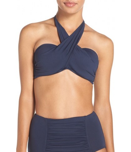 Seafolly Wrap Underwire Bandeau Bikini Top US / 14 AU - Blue