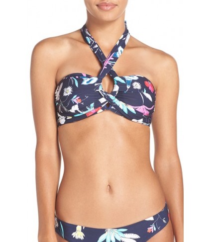 Seafolly 'Flower Festival' Convertible Bandeau Bikini Top US / 14 AU - Blue