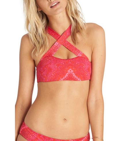 Billabong 'Damasquerade' High Neck Bikini Top  - Pink