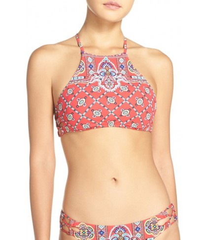 Nanette Lepore 'Stargazer - Pretty Touch' High Neck Bikini Top  - Red