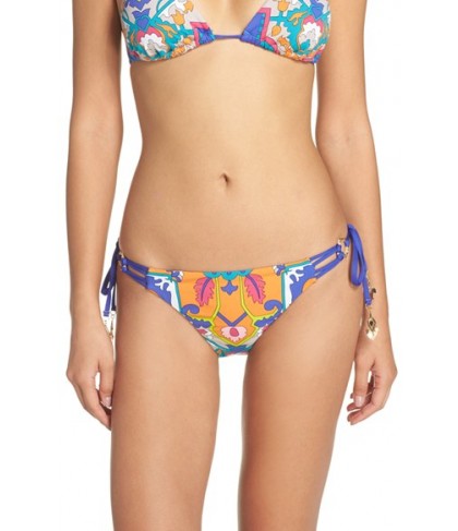 Trina Turk 'Tapestry' Side Tie Bikini Bottoms  - Blue