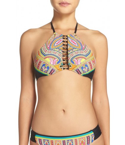 Trina Turk 'Nepal' High Neck Bikini Top