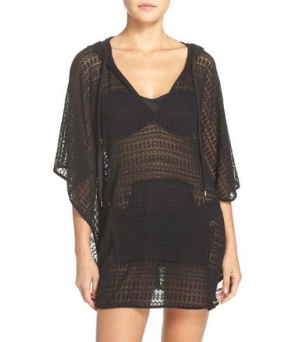 La Blanca Beyond The Beach Cover-Up Poncho /Medium - Black