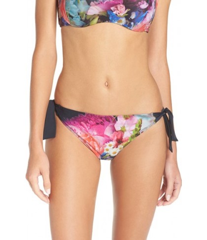 Ted Baker London Focus Bouquet Side Tie Bikini Bottoms  - Blue