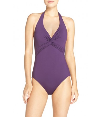 Tommy Bahama 'Pearl' Halter One-Piece Swimsuit  - Purple