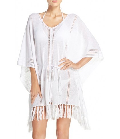 Tommy Bahama Linen Blend Cover-Up Poncho /Medium - White