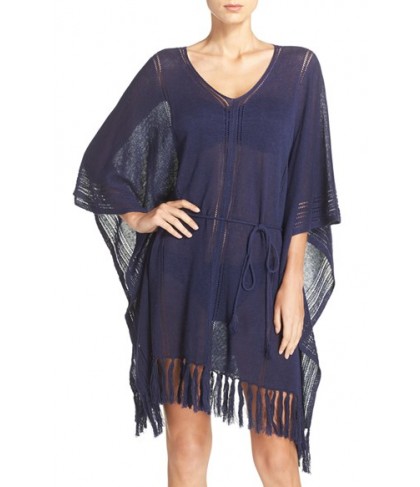 Tommy Bahama Linen Blend Cover-Up Poncho /Medium - Blue