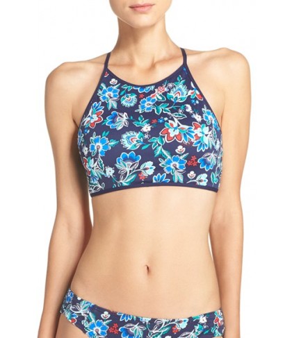 Tommy Bahama Reversible High Neck Bikini Top  - Blue