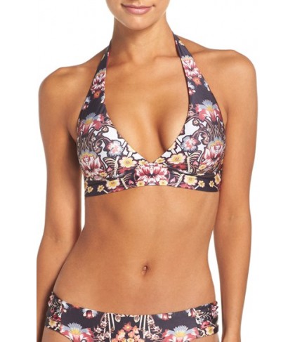 Becca Havana Halter Bikini Top - Black