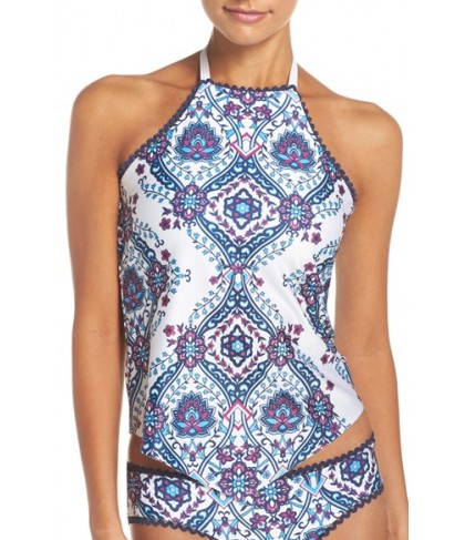  Becca Inspired Tankini Top, Size D - Blue