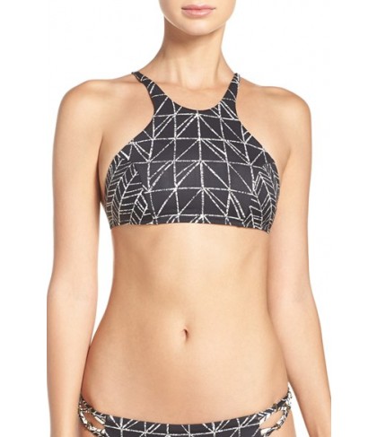 Dolce Vita High Neck Bikini Top - Black