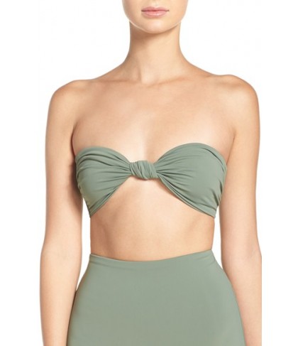 Mara Hoffman Knot Front Bandeau Bikini Top - Green
