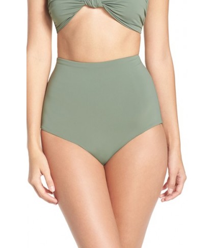 Mara Hoffman High Waist Bikini Bottoms  - Green