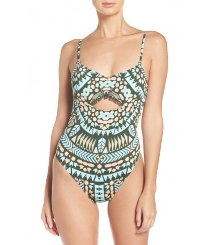 The Bikini Lab Folk Up The Sun One-Piece Swimsuit  - Green