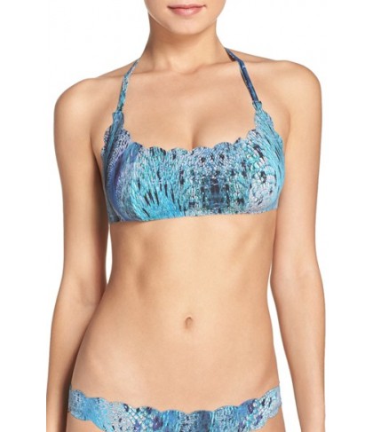 Pilyq Reversible Halter Bikini Top  - Blue