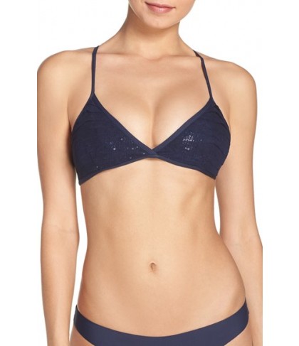 Pilyq Sequin Bikini Top Size D - Blue