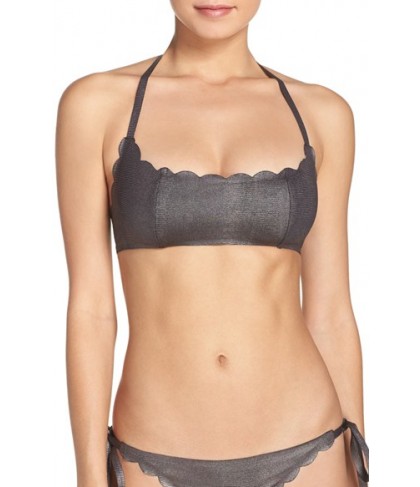  Pilyq Reversible Halter Bikini Top, Size D - Black
