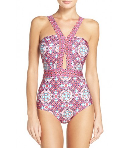 Laundry By Shelli Segal Mayan Escape Cutout One-Piece Swimsuit