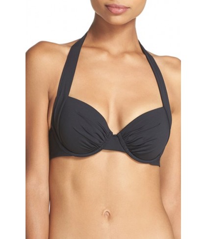 Tommy Bahama Underwire Halter Bikini Top8D - Black