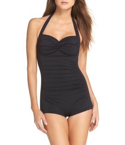 Seafolly 'Boyleg' One-Piece Swimsuit  US / 1 AU - Black