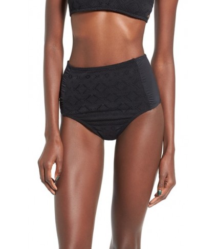 Roxy Cozy & Soft High Waist Bikini Bottoms  - Black