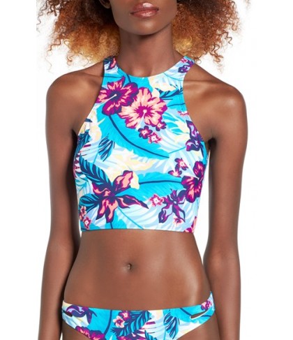 Roxy Line It Up Crop Bikini Top  - Blue