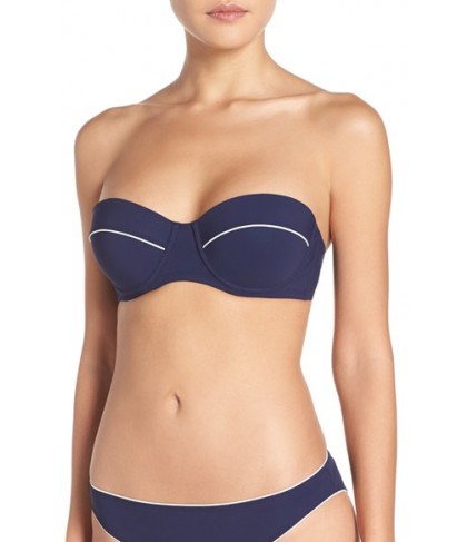 Tory Burch Riviera Underwire Bandeau Bikini Top - Blue
